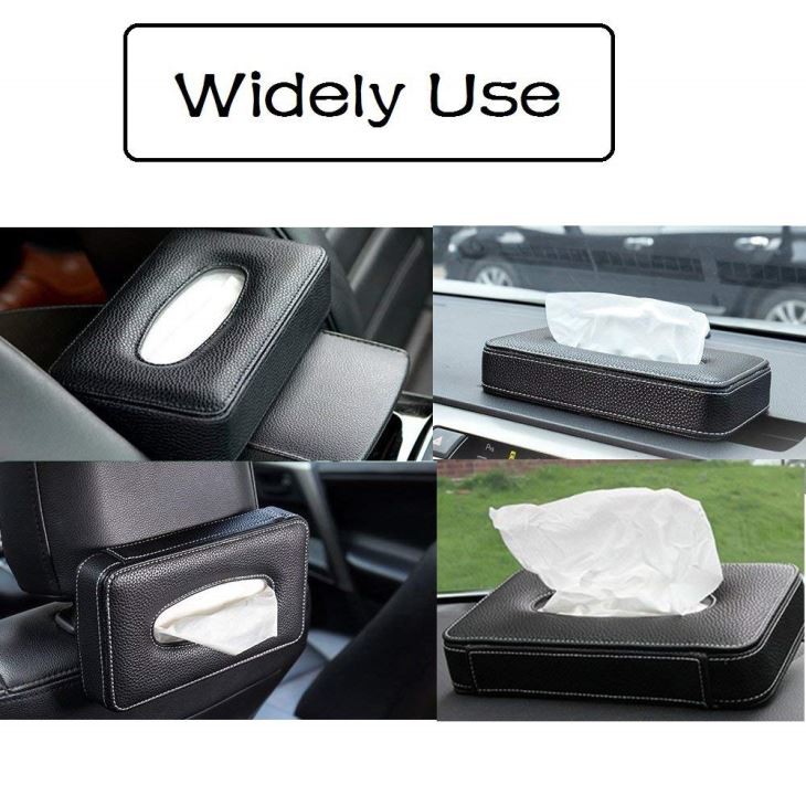 Black Car Use PU Leather Tissue Holder