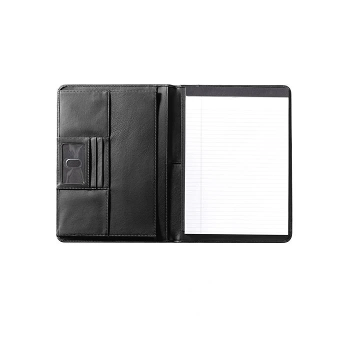 Black Leather Compendium Folder Embossed Black Leather Compendium Folder Embossed