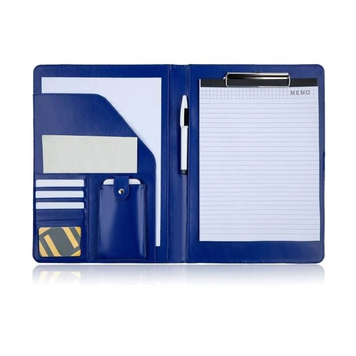 Blue A4 PU Leather Presentation Folder