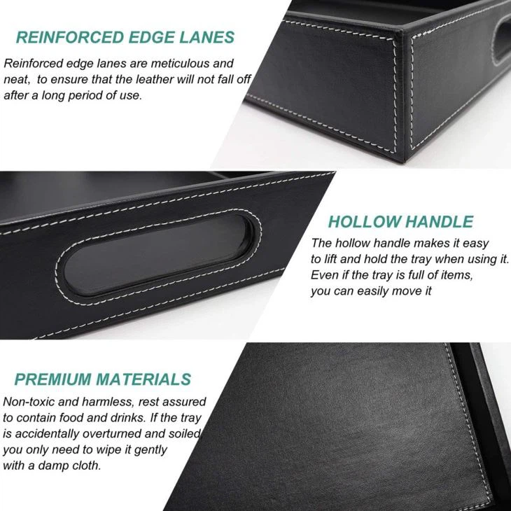 Black Serving Tray With Handles