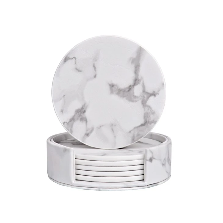 Leather Marble Coaser Leather Marble Coaser